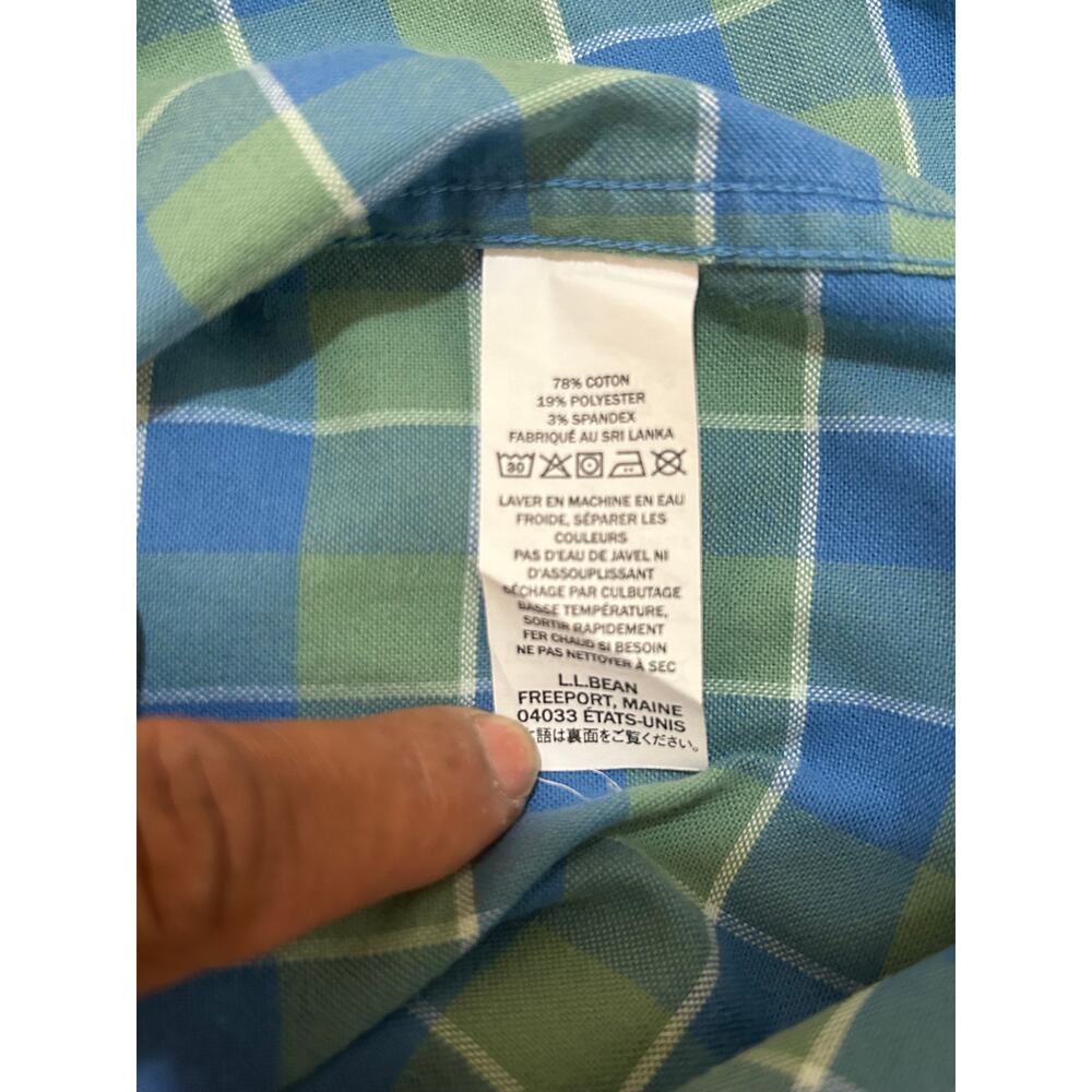 Plaid L.L. Bean Oxford Shirt, Slightly Fitted Untucked‎ Fit - (Mens XL Tall) - Picture 10 of 10